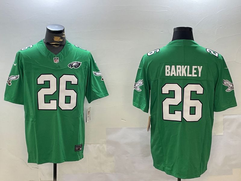 Men Philadelphia Eagles #26 Barkley Green Throwback Three generation 2024 Nike Limited NFL Jersey style 2->philadelphia eagles->NFL Jersey